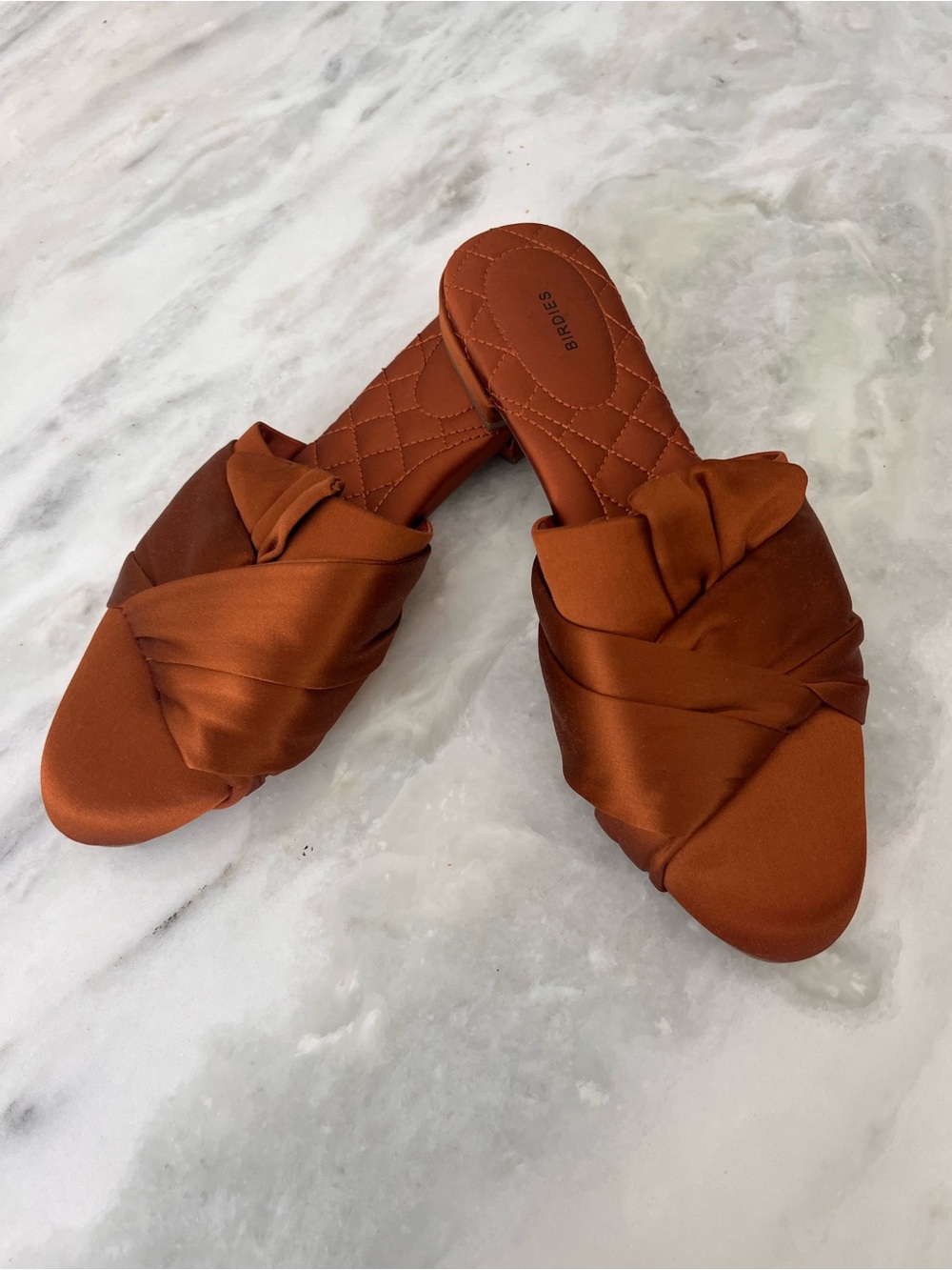 Birdies The Songbird Copper Satin Slide Mule Slipper Size 9